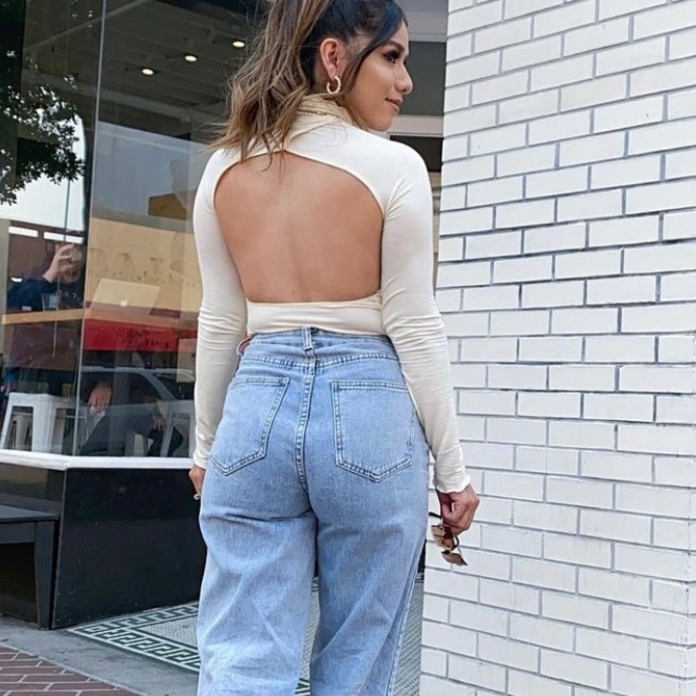 Open back turtle neck